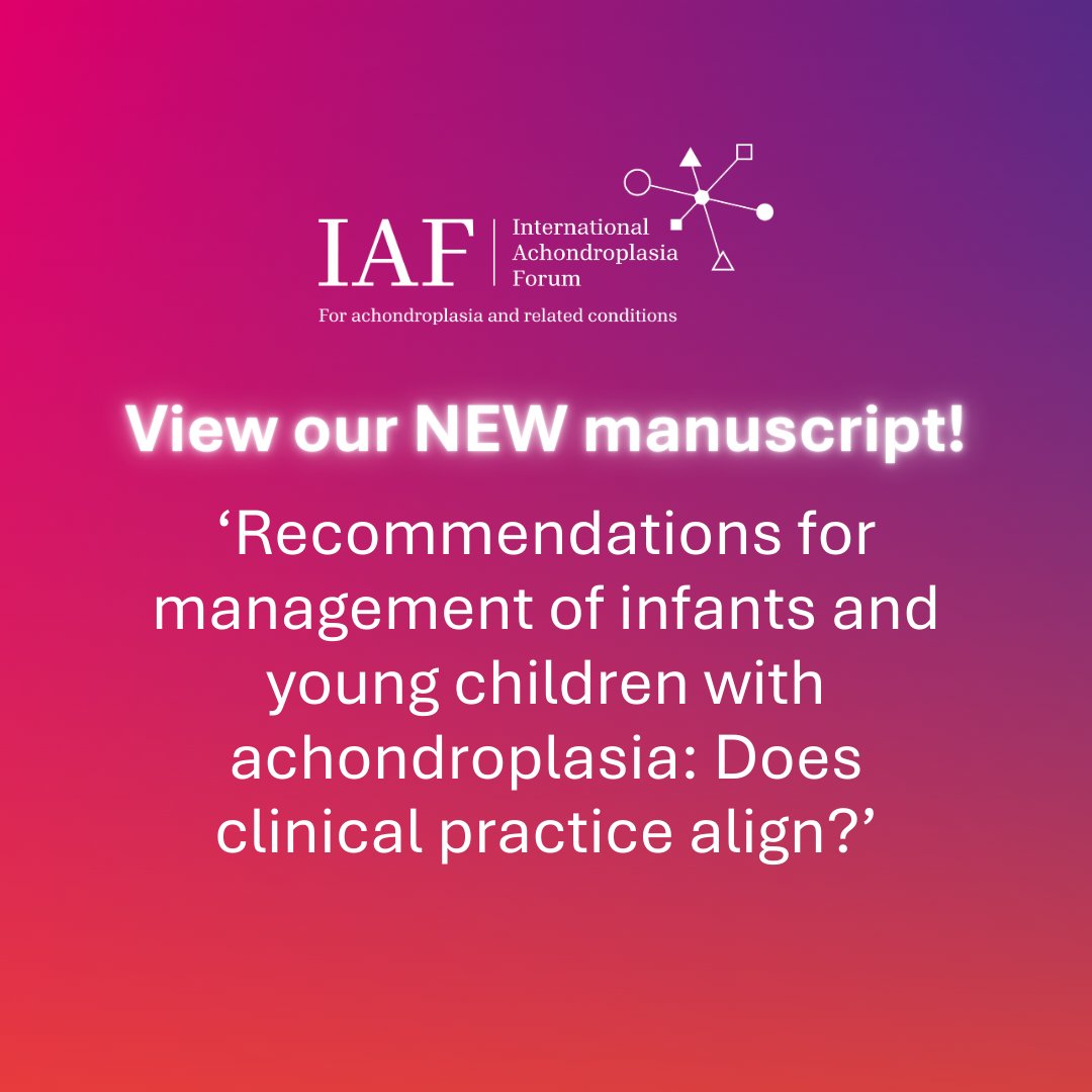 ACHONforum's tweet image. We are delighted to announce the publication of our latest manuscript, ‘Recommendations for management of infants and young children with achondroplasia: Does clinical practice align?’ 🎉

You can read it in full here: 🔗ow.ly/7uVL50Vth0F