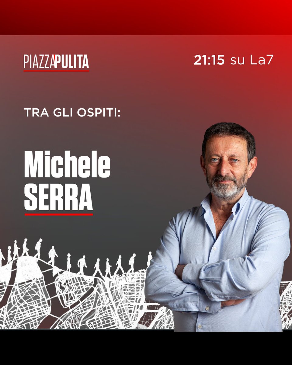 Stasera a #Piazzapulita Michele Serra.

21.15, La7