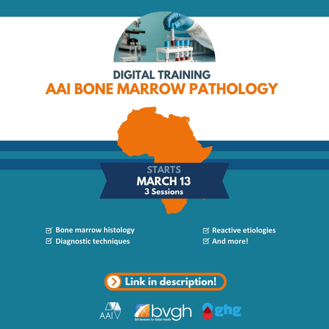 BVGH (@bioventures) on Twitter photo Tomorrow (April 3) is the final session of our AAI Bone Marrow Pathology Digital Course! This week: Pathology of Non-Malignant Conditions taught by Dr. Sidra Zaheer, MD. <a href="/szaheerMD/">sidra zaheer</a>
Register here: us06web.zoom.us/webinar/regist⦠Tomorrow (April 3) is the final session of our AAI Bone Marrow Pathology Digital Course! This week: Pathology of Non-Malignant Conditions taught by Dr. Sidra Zaheer, MD. <a href="/szaheerMD/">sidra zaheer</a>
Register here: us06web.zoom.us/webinar/registā¦