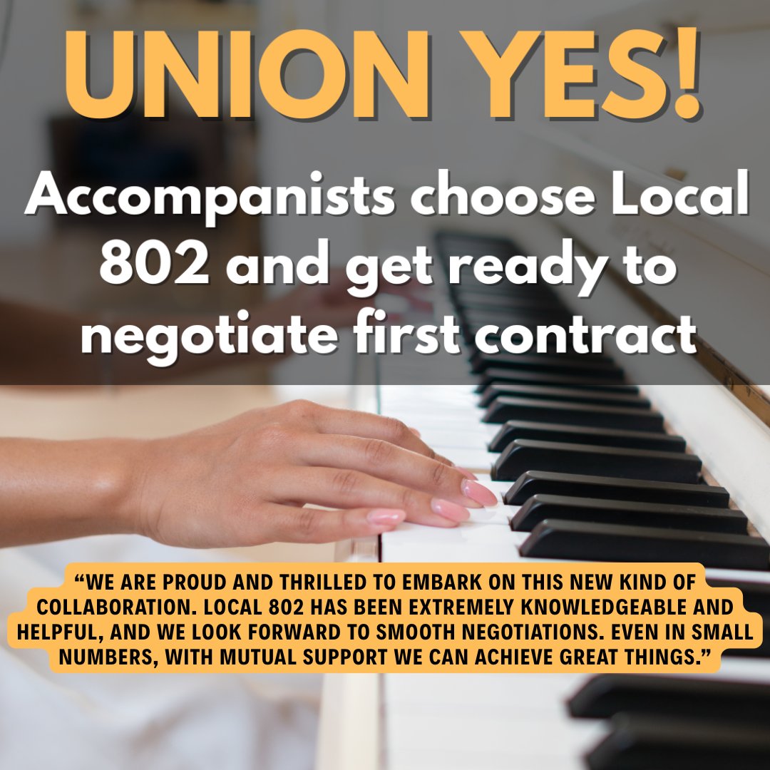 Local 802 AFM (@local_802_afm) on Twitter photo UNION YES! Accompanists join #Local802 and get ready to negotiate first contract! local802afm.org/allegro/articl… <a href="/The_AFM/">AFM</a> <a href="/EricDKoch/">Eric Koch</a> <a href="/CentralLaborNYC/">NYC CLC, AFL-CIO</a> <a href="/AFLCIO/">AFL-CIO ✊</a> <a href="/NYSAFLCIO/">NYS AFL-CIO // #UnionStrong</a> #unionstrong #unionorganizing #musiciansunion #Allegro UNION YES! Accompanists join #Local802 and get ready to negotiate first contract! local802afm.org/allegro/articl… <a href="/The_AFM/">AFM</a> <a href="/EricDKoch/">Eric Koch</a> <a href="/CentralLaborNYC/">NYC CLC, AFL-CIO</a> <a href="/AFLCIO/">AFL-CIO ✊</a> <a href="/NYSAFLCIO/">NYS AFL-CIO // #UnionStrong</a> #unionstrong #unionorganizing #musiciansunion #Allegro