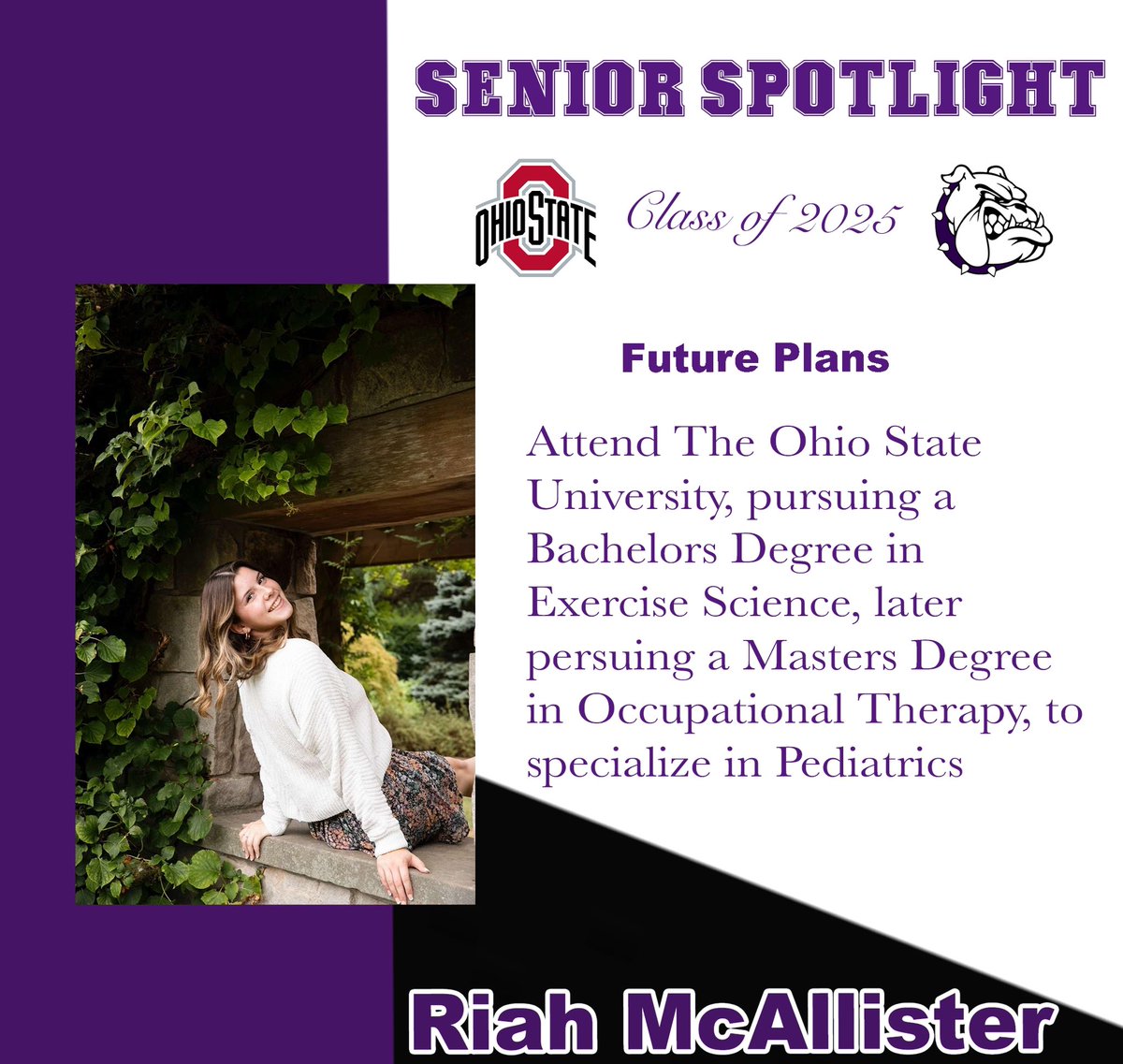 Today’s senior spotlight.. Riah McAllister!!
Instagram: shs.seniorspotlight