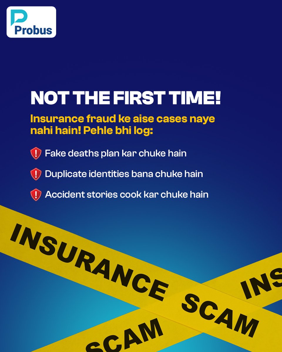 ProbusInsurance's tweet image. Insurance = Security, not a shortcut! 

From fake deaths to staged accidents—insurance fraud is a crime.

Stay informed, stay ethical. 

 #InsuranceFraud #StayAware #LifeInsurance #WithProbus