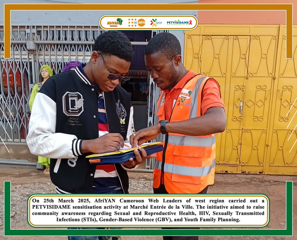 Successful sensitization event in #Bafoussam ! The Regional #YouthFP West Platform discussed sexual &amp; reproductive health, #HIV/STIs, #PMTCT gender-based violence, #FP &amp; more !

 #PutYoungPeopleFirst
<a href="/bodyright/">Dr Janie Rogerson</a>