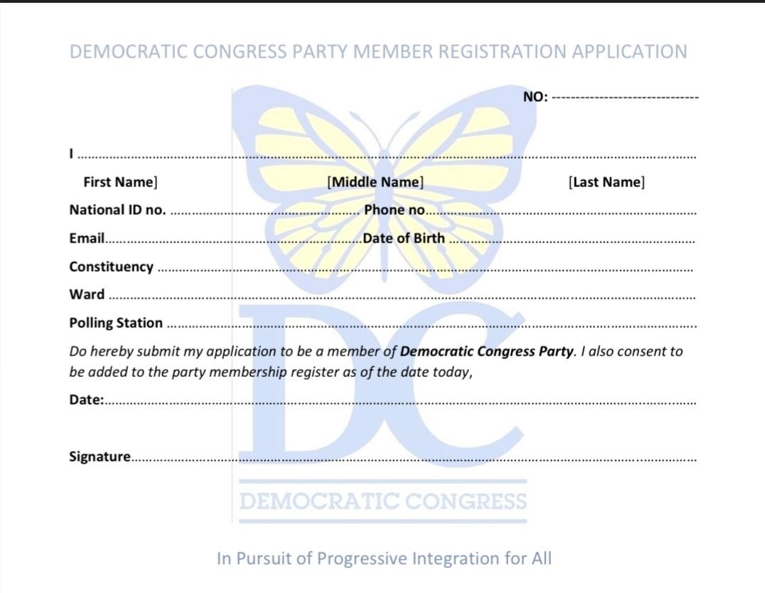 DC_PartyKE's tweet photo. #JoinTheDemocraticCongressParty today 

Please fill in the details. https://t.co/X5fIecKgHH