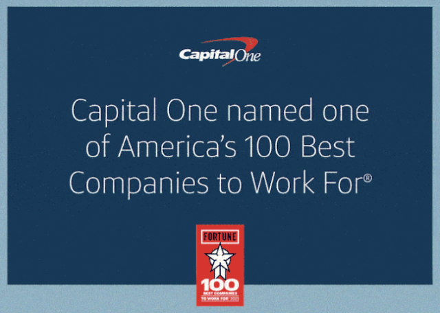 Capital One has been recognized as one of the 2025 Fortune 100 Best Companies to Work For®. So proud of everyone I work with and our commitment to helping our customers succeed, while continuing to create a culture we can all feel a part of. bit.ly/4jdYS7Q