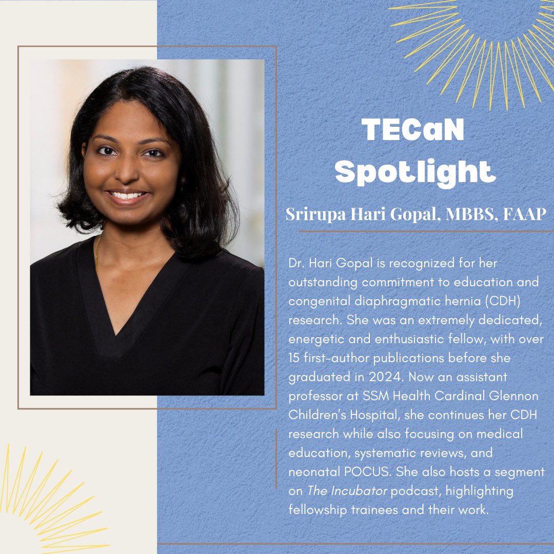 🌟TECaN Spotlight 🌟 
Congratulations Dr. Srirupa Hari Gopal!

#neoTwitter