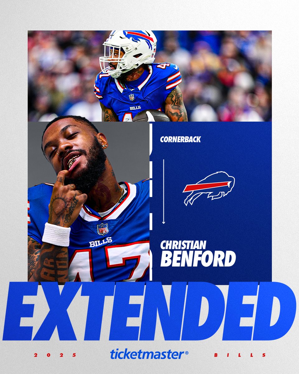 CB‼️

We’ve signed Christian Benford to a four-year contract extension: bufbills.co/41WvXQ0