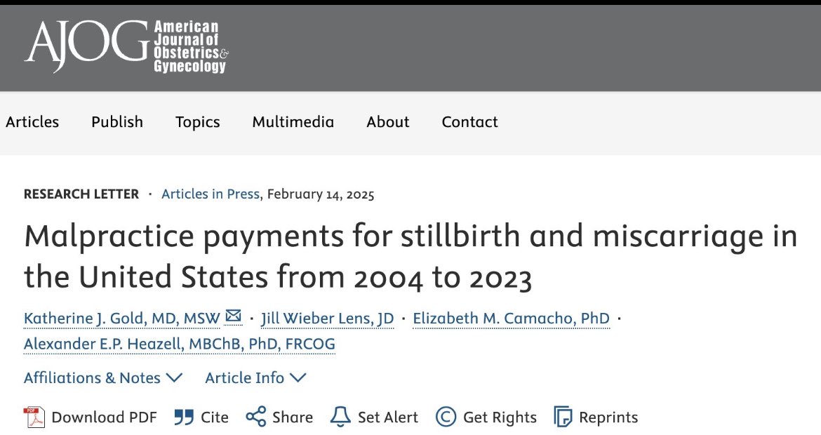 Thanks to <a href="/AJOG_thegray/">AJOG</a> for publishing our work on #stillbirth malpractice payments. 10x more than is spent globally on prevention research!! @ISAStillbirth <a href="/UM_IHPI/">U-M IHPI</a> <a href="/MySMFM/">SMFM</a>