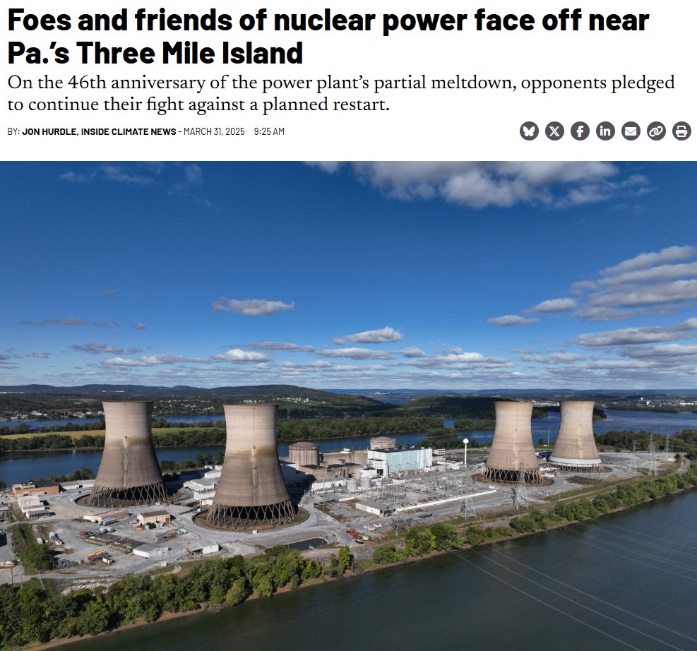 With the recent anniversary of the TMI accident, AND the project to restart TMI-1, the local press couldn't resist publishing the views of local TMI/nuclear opponents.  But their views have no merit.  Article link in reply.

The notion that restarting the plant will increase