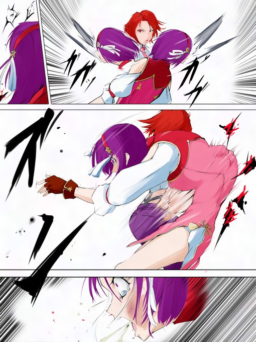 お題箱産『ヴァネッサにサンドバッグにされてるKOF15の麻宮アテナ』#リョナ 