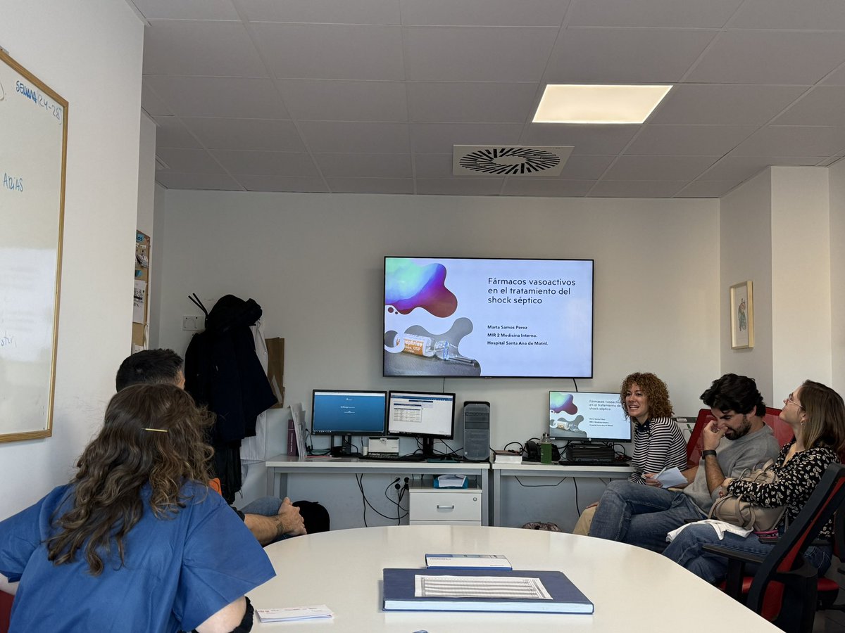 Retomamos nuestras SESIONES con los residentes rotantes. 
Dra. Marta Samos EIR Medicina Interna <a href="/saludsurgranada/">Salud Sur Granada</a> 
Fármacos vasoactivos en el tratamiento del Shock Séptico. 
👏👏