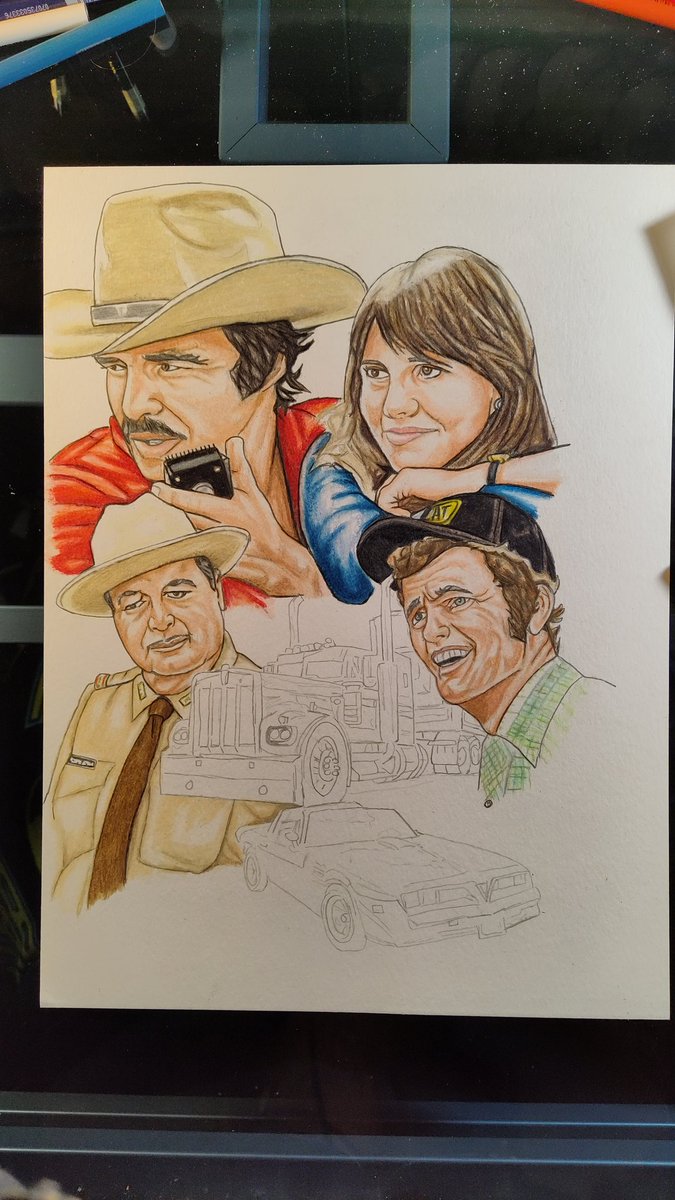 cassidyart73587's tweet photo. @ArtistCornerTS #wipwednesday This is what I am currently working on. This was a fun movie of my youth. But my children didn't know the movie. We will have to fix that. The finished piece will be posted soon. #BurtReynolds #sallyfields #jerryreed #jackiegleason #smokeyandbandit https://t.co/J2wd5xBEfn