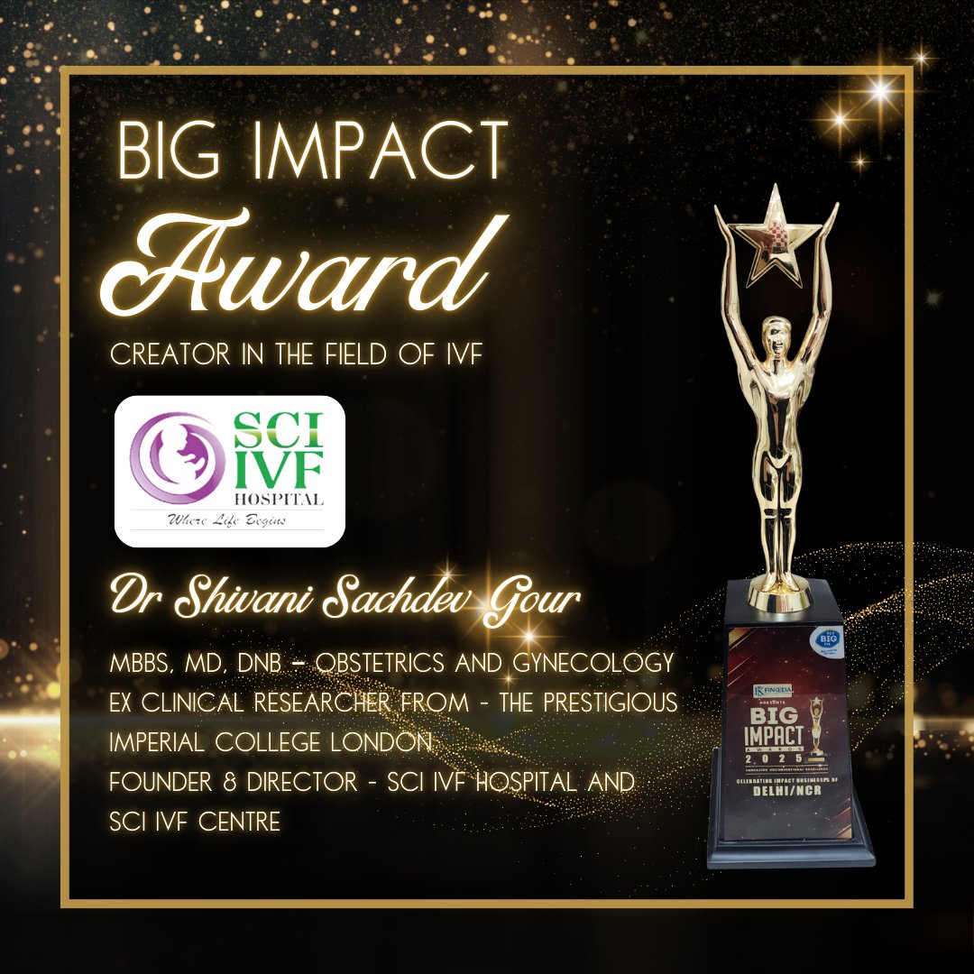 drshivanigour's tweet image. 🌟 BIG FM Presents The Third Edition of BIG Impact Awards Delhi! 🌟

A moment of pride! 🎉 Dr. Shivani Sachdev Gour has been honored with the BIG Impact Creator Award in the field of IVF at Greater Kailash, Delhi. 🏆👏

#BIGImpactAwards #DrShivaniSachdevGour #BIGFM @bigfmindia
