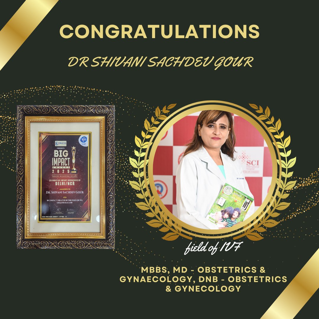 drshivanigour's tweet image. 🌟 BIG FM Presents The Third Edition of BIG Impact Awards Delhi! 🌟

A moment of pride! 🎉 Dr. Shivani Sachdev Gour has been honored with the BIG Impact Creator Award in the field of IVF at Greater Kailash, Delhi. 🏆👏

#BIGImpactAwards #DrShivaniSachdevGour #BIGFM @bigfmindia