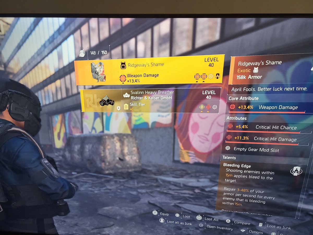 Zephyr192's tweet photo. @TheDivisionGame Ridgeway's Shame! 😁 https://t.co/KNnQzHJkfA