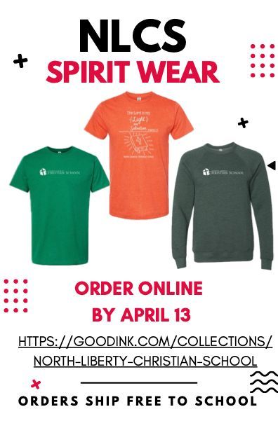 NLCSchool's tweet photo. Order your NLCS Spirit Wear here: https://t.co/GfaHRdbvWR 

Orders will be taken through April 13th! Congratulations to our 5th grade student, Addie Bryant, for winning the spring t-shirt design contest! https://t.co/0FcnA2SlP0