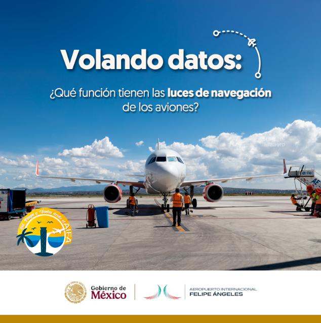 aifaaero's tweet image. ¡Dato curioso! Los aviones tienen luces de navegación que les ayudan a evitar colisiones durante la noche o en condiciones de baja visibilidad.  #DatoCurioso #Aviación #VuelaSeguro #AIFA