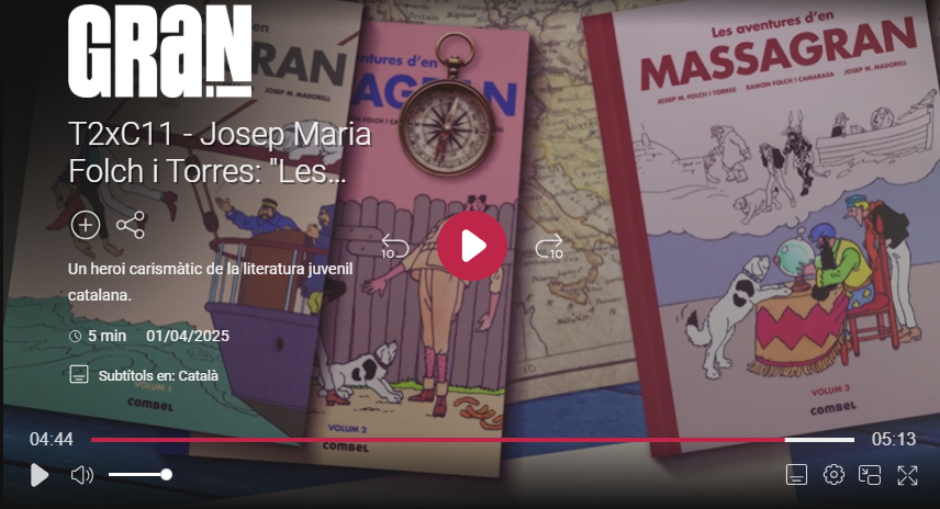 EditorialCasals (@editorialcasals) on Twitter photo En 📚Massagran és el protagonista del nou capítol de GRAN, de <a href="/som3cat/">3Cat</a>
3cat.cat/3cat/les-avent…
#CombelEditorial
#Massagran
<a href="/FundFolchTorres/">Fundació Folch i Torres</a> <a href="/mmontsemartins/">Montse Martín</a> <a href="/oriolil/">Oriol Izquierdo 🎗️</a> <a href="/xgraset/">Xavier Grasset i Foraster</a> <a href="/noemMercadCapel/">noemí Mercadé Capell</a> En 📚Massagran és el protagonista del nou capítol de GRAN, de <a href="/som3cat/">3Cat</a>
3cat.cat/3cat/les-avent…
#CombelEditorial
#Massagran
<a href="/FundFolchTorres/">Fundació Folch i Torres</a> <a href="/mmontsemartins/">Montse Martín</a> <a href="/oriolil/">Oriol Izquierdo 🎗️</a> <a href="/xgraset/">Xavier Grasset i Foraster</a> <a href="/noemMercadCapel/">noemí Mercadé Capell</a>