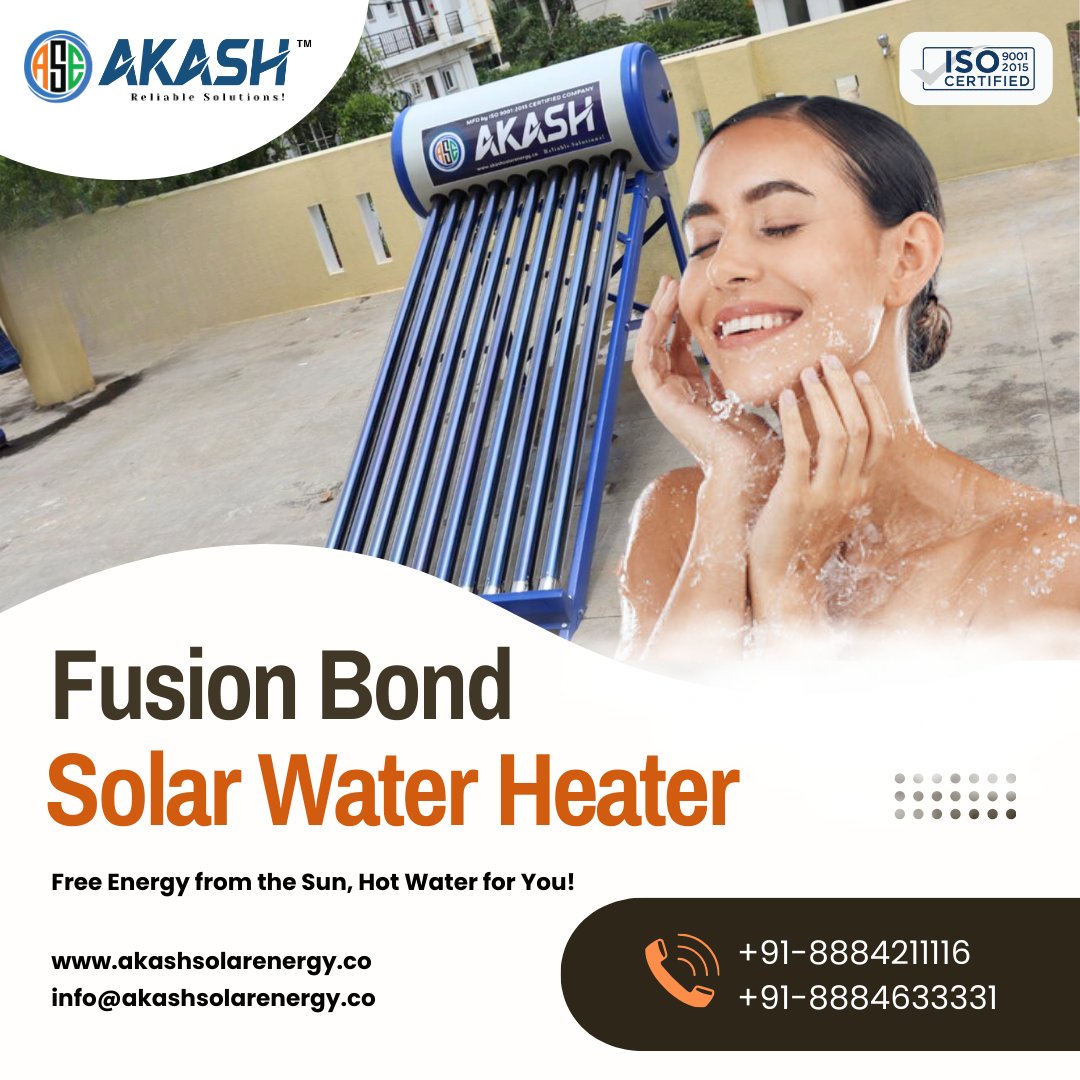 Akash_ASE's tweet photo. Go Green with Fusion Bond Solar Water Heater! 

Enjoy hot water anytime while saving on electricity bills! ✅ Harness the power of the sun for an eco-friendly and cost-effective solution.

+91-8884211116 | +91-8884633331
https://t.co/ouxttrZuJl

#FusionBond #SolarWaterHeater https://t.co/OK24o4OH5y