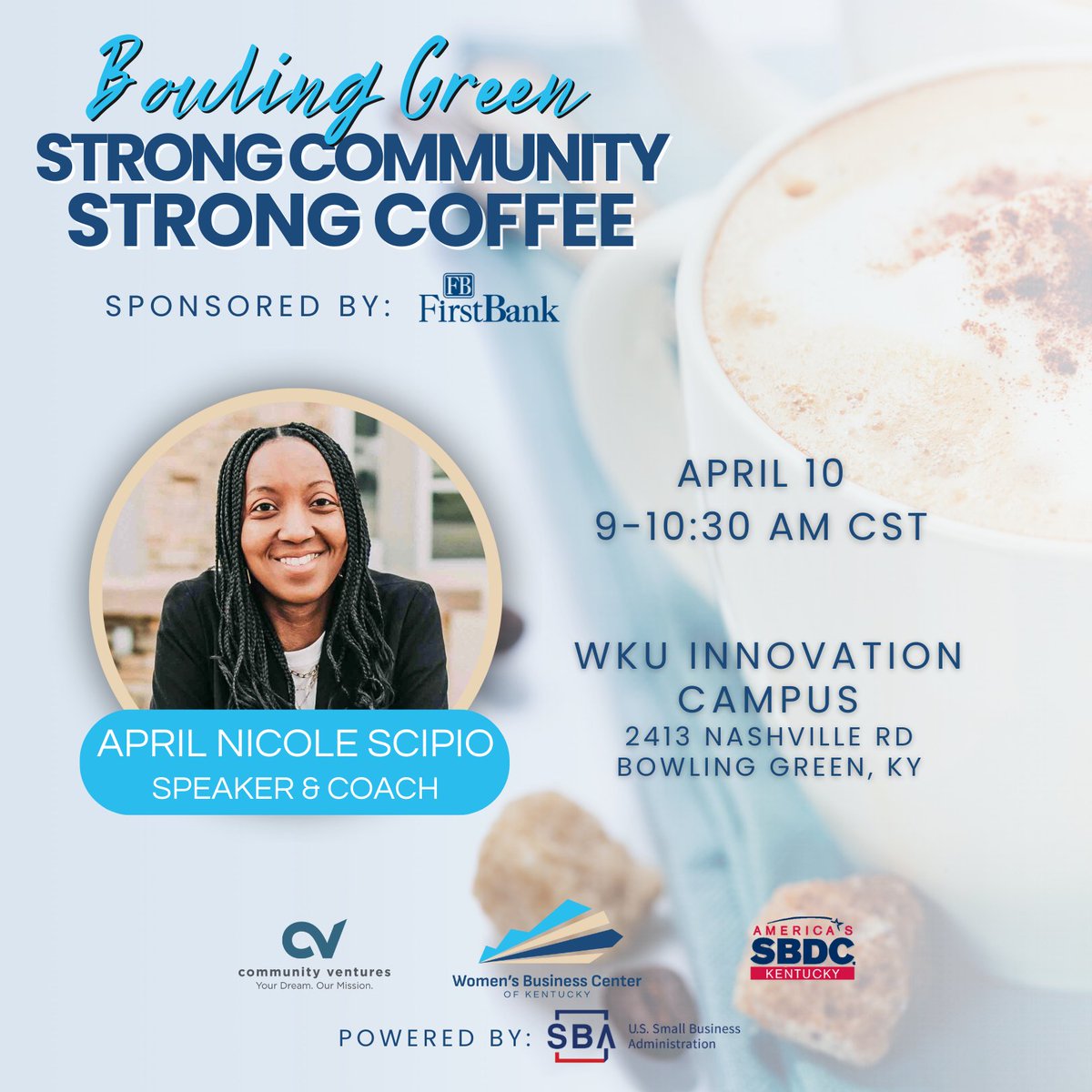 WBCKentucky's tweet photo. Join us in Bowling Green on April 10 for productivity tips with April Nicole Scipio! 

Register: https://t.co/2mXiJ94his

 #WomenInBusiness #ProductivityHacks #WBCKY #CVKY #SBA https://t.co/bGkO87u5SU