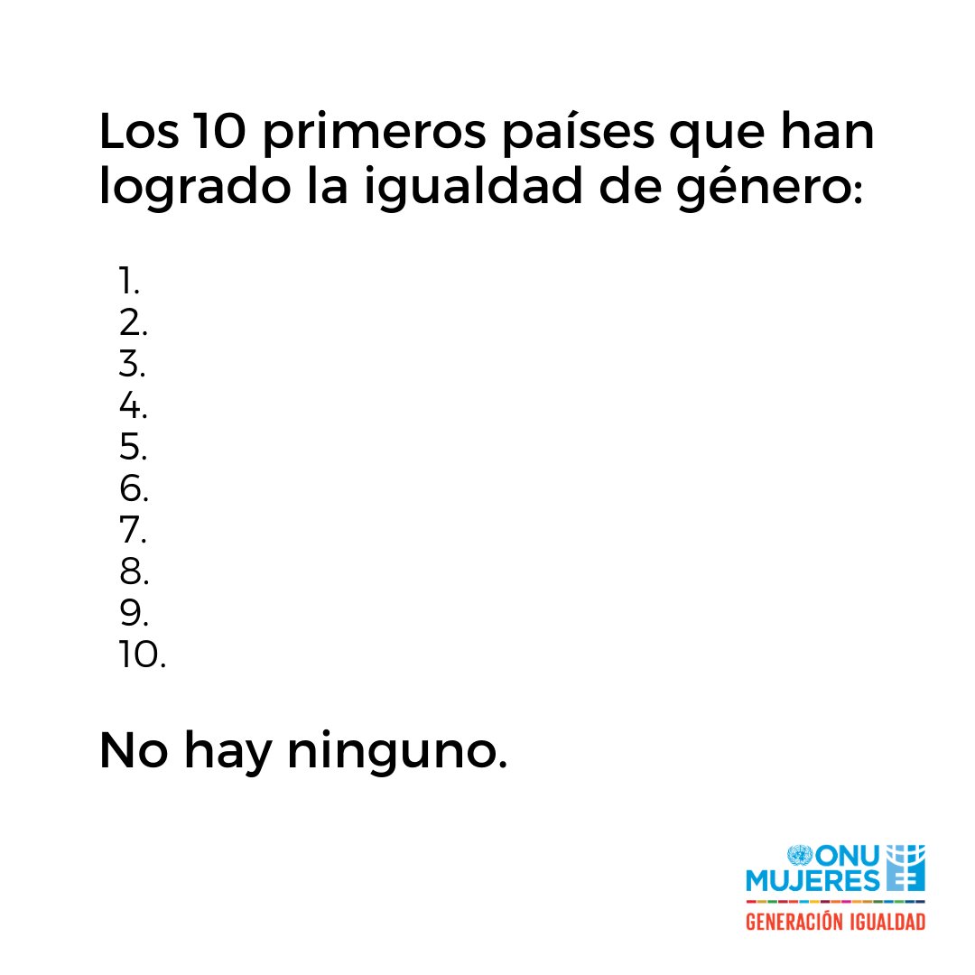 En 2025, la igualdad de género sigue siendo un sueño lejano. Al ritmo actual, ¡podría tomar 300 años!

No podemos esperar tanto. La igualdad fortalece familias y sociedades.

Etiqueta a un/a amigo/a que crea en un futuro más igualitario y sumemos aliados.

via <a href="/ONUMujeres/">ONU Mujeres</a>