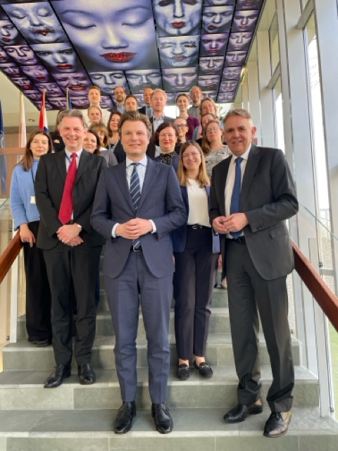 NLinPoland's tweet photo. @DefensieMin visited 🇵🇱 to attend EU Council hosted by @POLAND25EU. @NLinPoland he talked about 🇵🇱’s importance in EU &amp; NATO. He also underlined 🇳🇱 commitment to 🇺🇦. 🇳🇱 is proud to host next NATO Summit in The Hague. #strongertogether #standwithukraine #thehaguesummit #nato https://t.co/jLpZwqXmGL