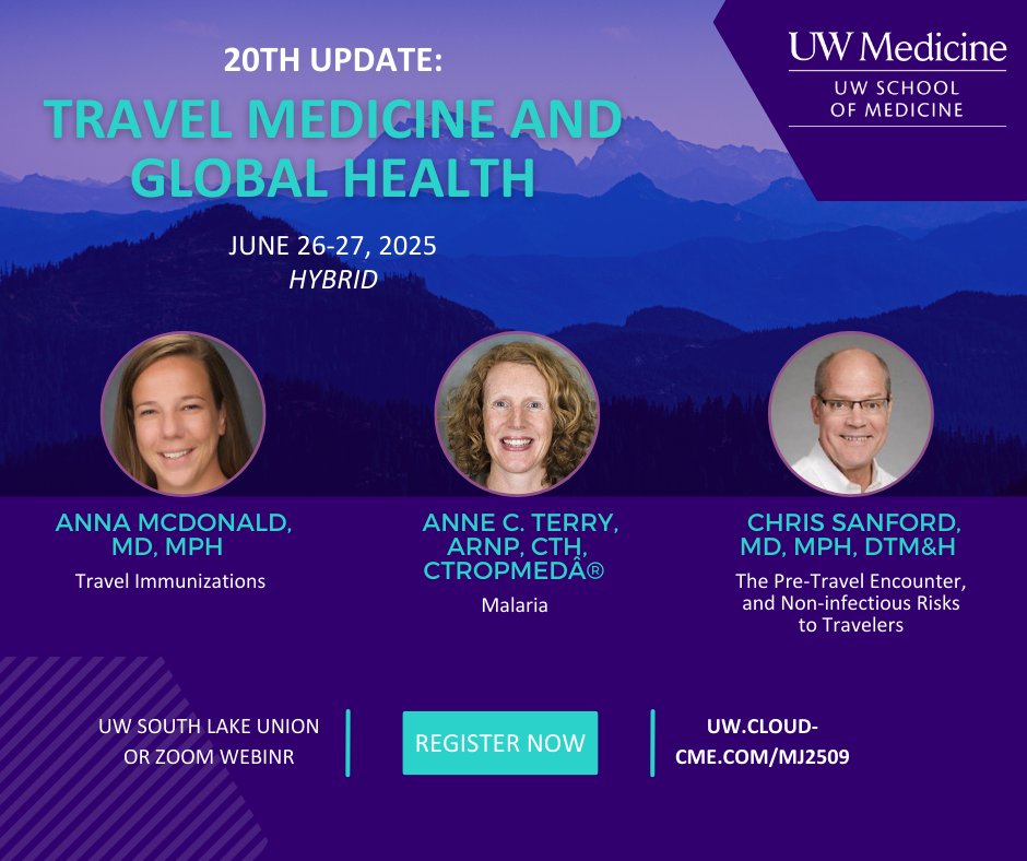 UW CME (@uwcme) on Twitter photo 🌍Excited for the 20th Update: Travel Medicine & Global Health! June 26-27, 2025, Featuring experts in travel immunizations, malaria & more! Register now uw.cloud-cme.com/MJ2025 #TravelMedicine #GlobalHealth #PrimaryCare <a href="/UWMedicine/">UW Medicine</a> <a href="/uwfm/">UW Family Medicine</a> <a href="/UW_DGIM/">General Internal Medicine at UW Medicine</a> <a href="/AllergyUw/">UW-Madison Allergy and Immunology</a> <a href="/uw_infdisease/">UW-Madison Division of Infectious Disease</a> <a href="/uwdgh/">UW Global Health</a> 🌍Excited for the 20th Update: Travel Medicine & Global Health! June 26-27, 2025, Featuring experts in travel immunizations, malaria & more! Register now uw.cloud-cme.com/MJ2025 #TravelMedicine #GlobalHealth #PrimaryCare <a href="/UWMedicine/">UW Medicine</a> <a href="/uwfm/">UW Family Medicine</a> <a href="/UW_DGIM/">General Internal Medicine at UW Medicine</a> <a href="/AllergyUw/">UW-Madison Allergy and Immunology</a> <a href="/uw_infdisease/">UW-Madison Division of Infectious Disease</a> <a href="/uwdgh/">UW Global Health</a>