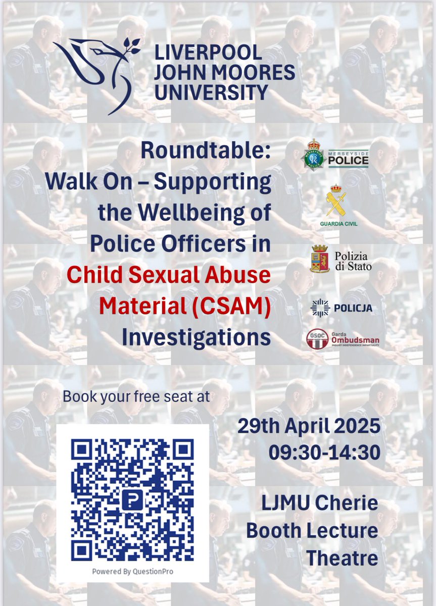 Professor Pooja Saini (She/Her) (@poojaliverpool) on Twitter photo Book your free place for an upcoming roundtable discussion on supporting the wellbeing of police officers working in child sexual abuse material investigations <a href="/LJMU/">Liverpool John Moores University</a> <a href="/LJMU_IHR/">LJMU Institute for Health Research</a> <a href="/SSHRG1/">SSHRG</a> <a href="/ChampsPHC/">Champs Public Health Collaborative</a> <a href="/RCBB_LJMU/">RCBB</a> <a href="/LJMU_Health/">LJMUHealth</a> <a href="/LJMUPsychology/">LJMU Psychology</a> <a href="/DrCarolCox1/">Dr Carol Cox</a> <a href="/OscarKiloUK/">Oscar Kilo</a> Book your free place for an upcoming roundtable discussion on supporting the wellbeing of police officers working in child sexual abuse material investigations <a href="/LJMU/">Liverpool John Moores University</a> <a href="/LJMU_IHR/">LJMU Institute for Health Research</a> <a href="/SSHRG1/">SSHRG</a> <a href="/ChampsPHC/">Champs Public Health Collaborative</a> <a href="/RCBB_LJMU/">RCBB</a> <a href="/LJMU_Health/">LJMUHealth</a> <a href="/LJMUPsychology/">LJMU Psychology</a> <a href="/DrCarolCox1/">Dr Carol Cox</a> <a href="/OscarKiloUK/">Oscar Kilo</a>