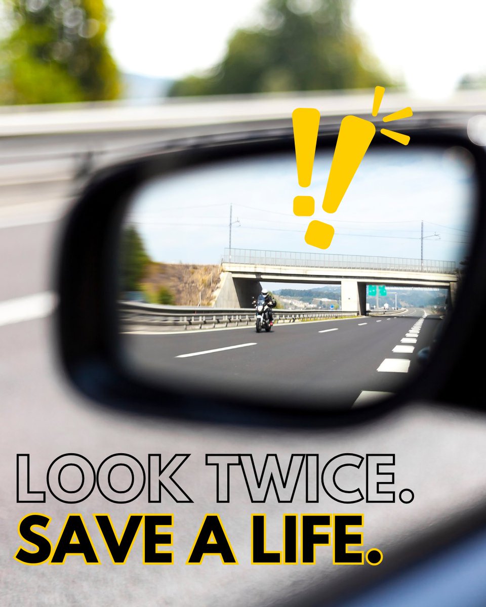 We're ridin' into April with a reminder for drivers to double-check your mirrors and blind spots for motorcycles. 🏍️✔️

Riders — make sure you're seen and following the rules of the road.