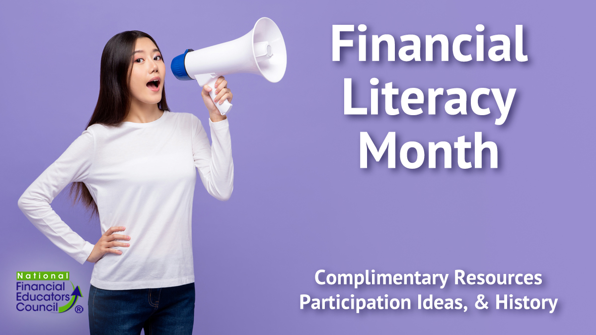 NFEC_FinEdu's tweet photo. It’s April – Financial Literacy Month! To observe it this year, share the message on social media, volunteer, or host an event. Get tips and resources here: https://t.co/swFkrKB4xc #FinancialLiteracyMonth #ShareFinLitMessage #NFEC https://t.co/9dvS5KC4Kw