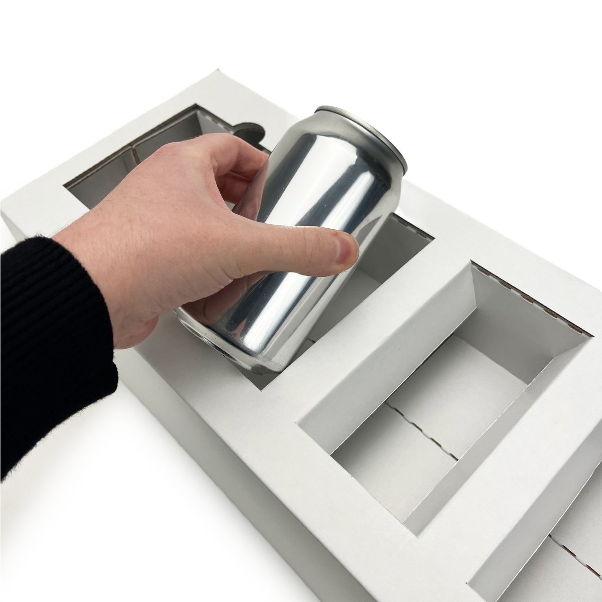 Fantastapack's tweet photo. PR boxes are the perfect way to generate buzz! We recently collaborated with a design agency to craft a custom can insert that enhances protection while elevating the unboxing experience. Launching something new? Fantastapack Pro is ready to help design your custom packaging! https://t.co/t9SUGp7YPm