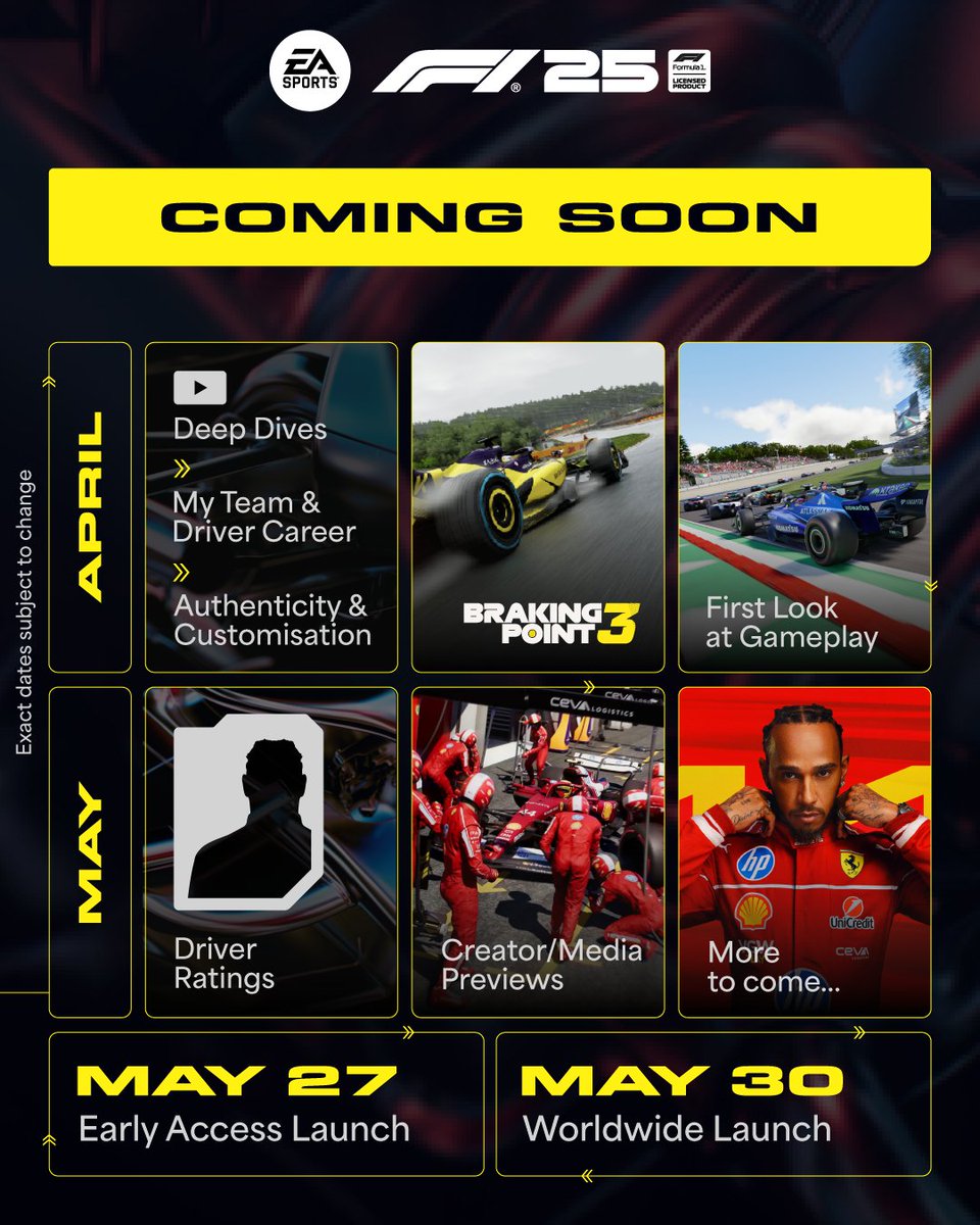 EASPORTSF1's tweet photo. We're just getting started with the news and reveals for #F125 👀

Here's your Road to Launch 📰 https://t.co/jp7c7Undsm