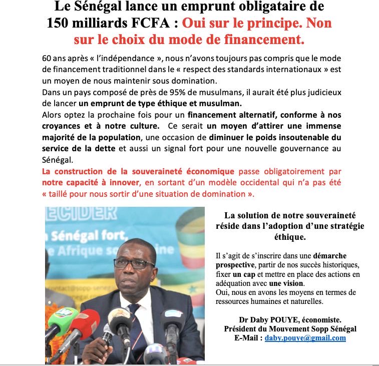 pouye_daby's tweet photo. Oui à des modes de financement alternatifs. https://t.co/a1vygRmfKl