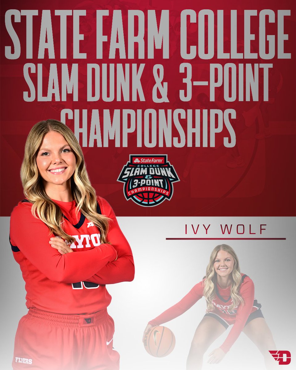 𝐂𝐨𝐧𝐠𝐫𝐚𝐭𝐬 to <a href="/ivyewolf/">ivy wolf</a> on being selected to the Celsius Women’s 3-Point Championship roster for the 36th annual State Farm College Slam Dunk &amp; 3-Point Championships‼️ 

Make sure to tune in tomorrow night at 7 PM on ESPN ✈️

#GoFlyers