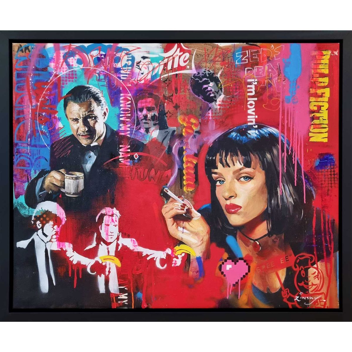 Zinsky’s "Pulp Fiction" original acrylic on canvas artwork is like the movie itself—bold, stylish, and unforgettable.🔥
Size: 110x88cm

Buy now: buff.ly/IveD5kL 

‼️Prints also available very soon‼️ 

#pulpfiction #johntravolta #samuelljackson #miawallace #popart #buyart