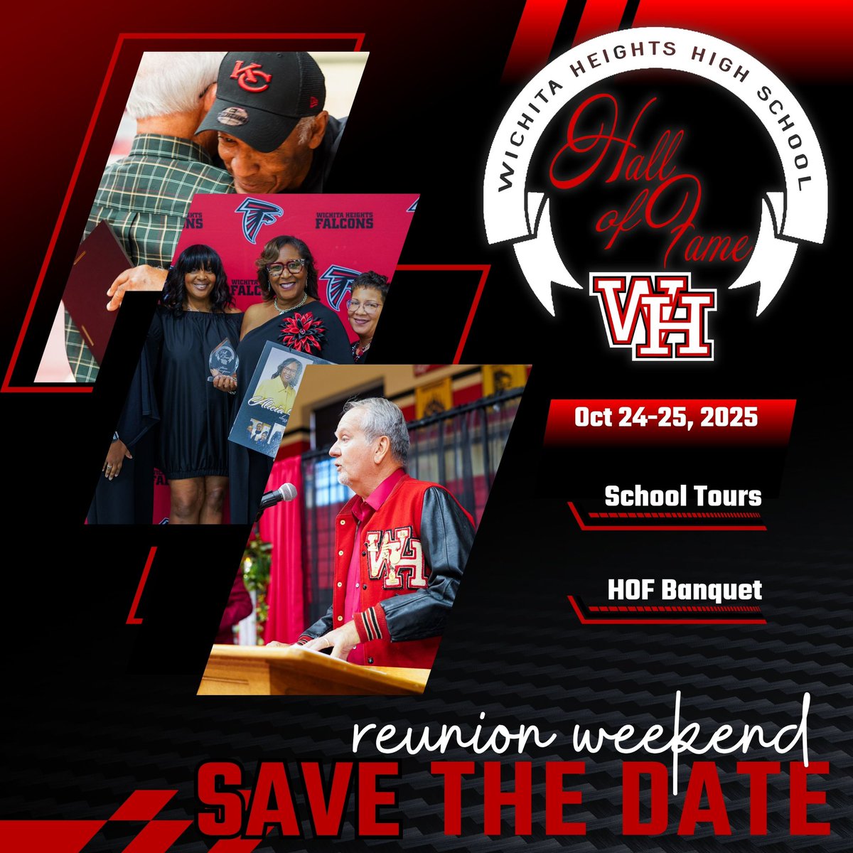 it’s that time of year again! The 5th annual whhshof banquet will take place on october 25th during reunion weekend. Nominations will open up on april 21.
myevent.com/whhshof 
<a href="/WHtsAthletics/">Wichita Heights Athletics</a> <a href="/FalconFlip92/">WHtsPrincipal</a> <a href="/WichitaUSD259/">Wichita Public Schools</a>