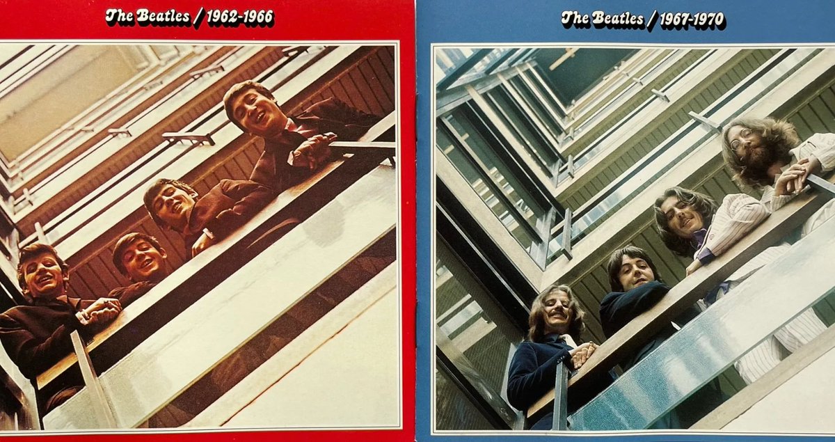 This day in Rock history: The Beatles released two greatest hits albums - 𝟭𝟵𝟲𝟮-𝟭𝟵𝟲𝟲 and 𝟭𝟵𝟲𝟳-𝟭𝟵𝟳𝟬 in 1973.  The former has been dubbed the "red" album and the latter the "blue" album due to their distinct color differences.