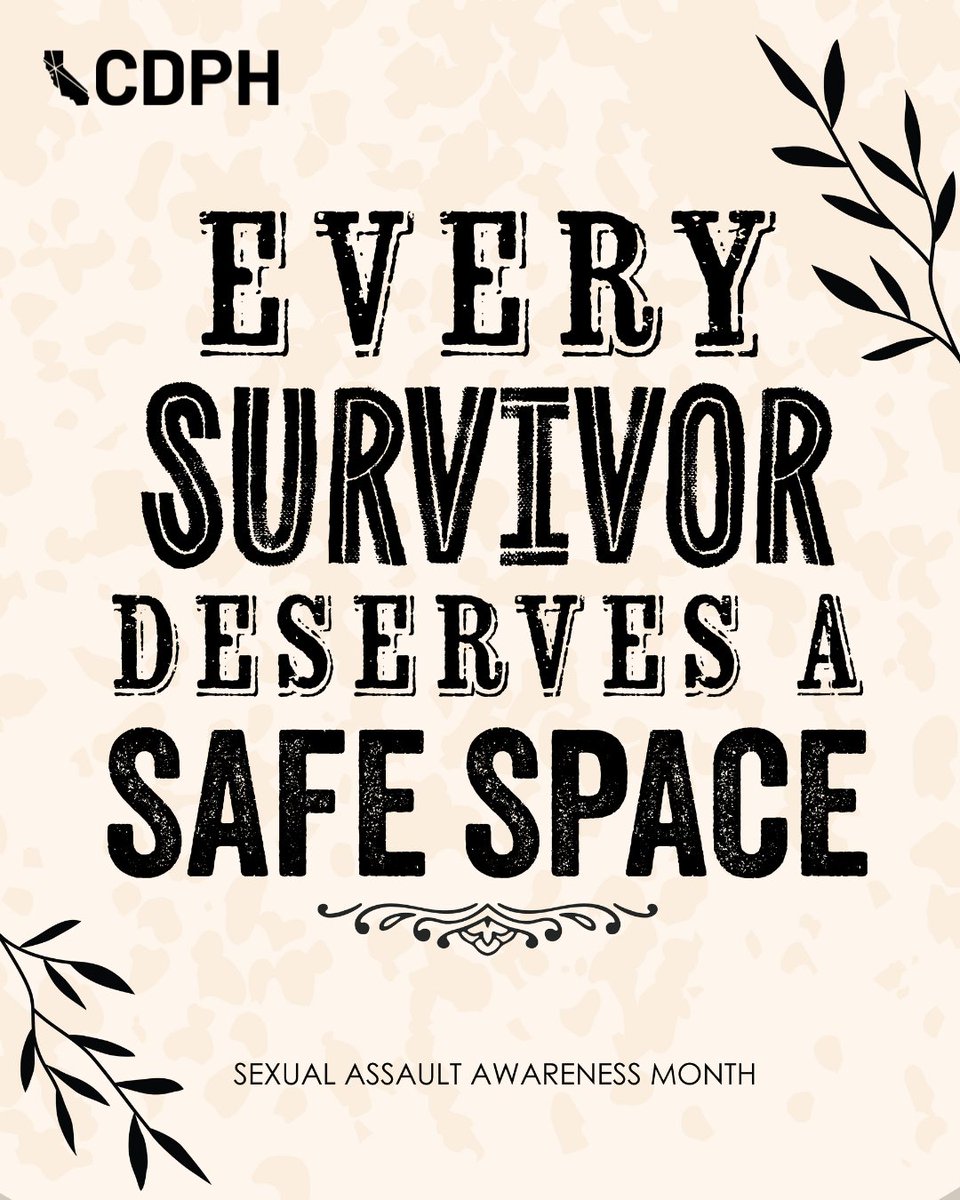 CAPublicHealth's tweet photo. Every person can play a role in empowering the voices of sexual assault survivors. Let’s spread awareness and put an end to all future acts of violence.   

📲 Find resources at: https://t.co/Fn1Laohij4  

#SAAM #SAAM2025 #SexualViolenceAwareness #NOMORE https://t.co/dxKQocr7Ls
