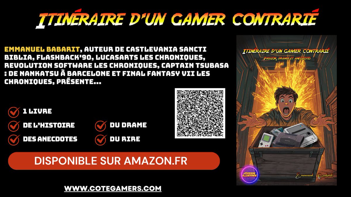 tinyurl.com/mryp69jn

Emmanuel Babarit (<a href="/ManuwazaOR/">Manuwaza</a>) sort son livre sur son itinéraire jeu vidéo : anecdotes des années 90 à aujourd'hui, son parcours joueur/auteur (Côté Gamers). Parfait pour revivre vos souvenirs et découvrir des pépites méconnues ! #JeuVidéo #Rétro