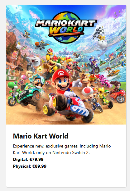 Enzevil's tweet image. The Nintendo Switch 2 presentation felt... weird. Lots of focus on upgraded Switch 1/old third-party games, with only few new first party exclusives.

Also asking €80 for digital games and €90 for physical games is out of this world. I&apos;m afraid this is gonna set a new standard.