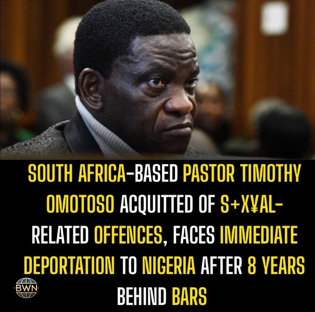 boldworldnews's tweet photo. South Africa-Based Pastor Timothy Omotoso Acquitted of S+x¥al-Related Offences, Faces Immediate Deportation to Nigeria after 8 Years Behind Bars.

More detail here : https://t.co/Y8NYltlHzV

#Nigeria #Southafrican #news  #BoldWorldNews #Webold https://t.co/3n7Qvl41tv