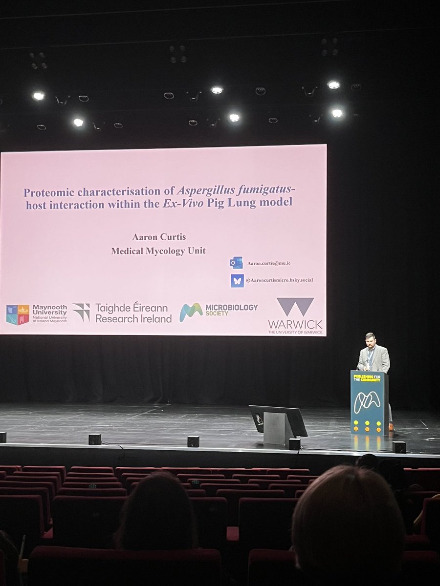 MUMycology's tweet photo. It’s been a busy day for the medical mycology team at the @MicrobioSoc Annual Conference in Liverpool. First we had @AaronC_Mycology presenting his work on A. fumigatus host interactions using the EVPL model 🫁
@DarylReidy also presented his work on novel antifungal compounds 💊 https://t.co/6wEzJ4s9gl