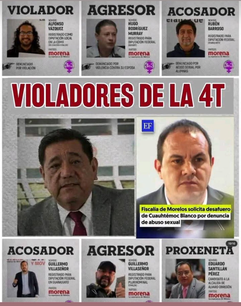 Hay más violadores en la 4T que vuelos en el AIFA......😔