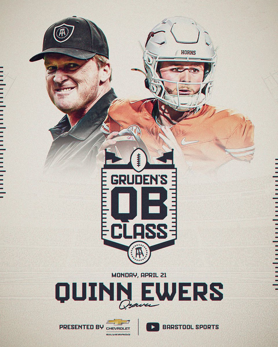 BarstoolGruden's tweet photo. Monday, April 21st @QuinnEwers https://t.co/GyS1175Lqs