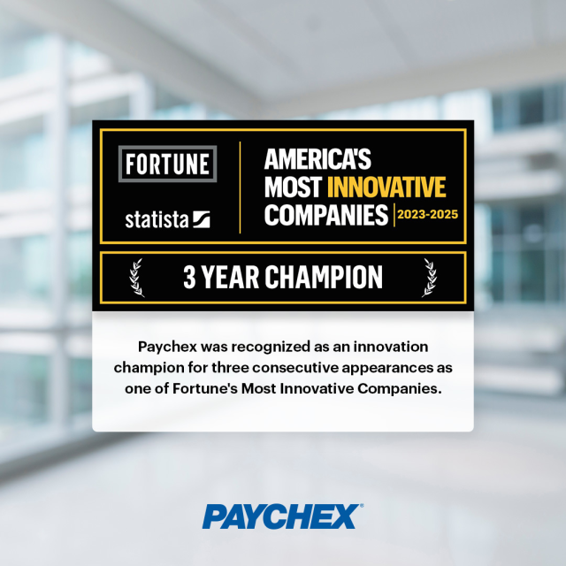 SportsDadMark's tweet photo. I’m thrilled to join Paychex in celebrating our third consecutive year on Fortune® magazine’s list of America’s Most Innovative Companies! 🎉 Our commitment to delivering innovative HR solutions to our customers is what sets us apart. #PaychexProud https://t.co/WHusD8d2vi https://t.co/yAaS0Nj6FK