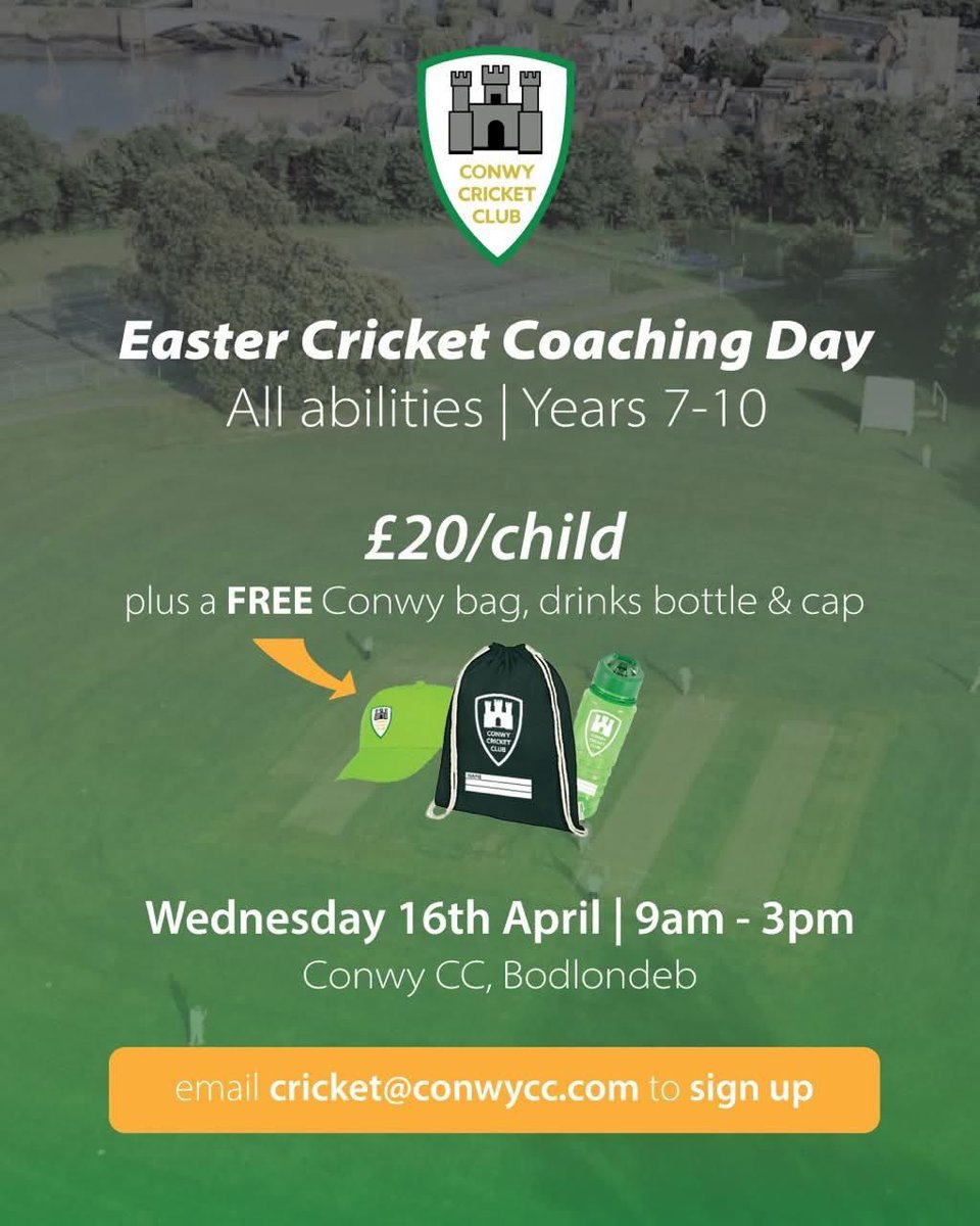 Clŵb Criced Conwy (@clwbconwy) on Twitter photo We’re holding extra cricket sessions for high school kids, anyone who would like to give cricket ago please come along and give it a go over Easter 🐣 🏏🏏🏏 <a href="/ysgolycreuddyn/">Ysgol y Creuddyn</a> <a href="/ysgolaberconwy/">YsgolAberconwy</a> We’re holding extra cricket sessions for high school kids, anyone who would like to give cricket ago please come along and give it a go over Easter 🐣 🏏🏏🏏 <a href="/ysgolycreuddyn/">Ysgol y Creuddyn</a> <a href="/ysgolaberconwy/">YsgolAberconwy</a>