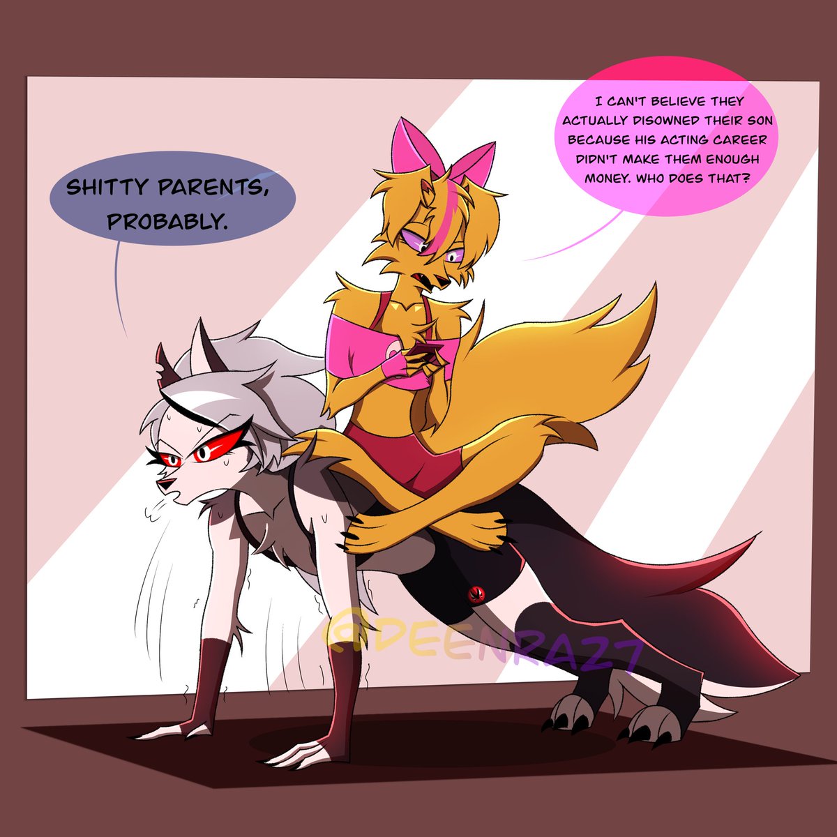 Extra Weight

Commission for @Psychonator17 of Loona doing extra reps with some added weight from Buffy (OC belongs to <a href="/FangKurenai/">Just Fang In the Hellaverse</a>)!

#HelluvaBoss #HelluvaBossFanart #HelluvaBossLoona #HelluvaBossOC