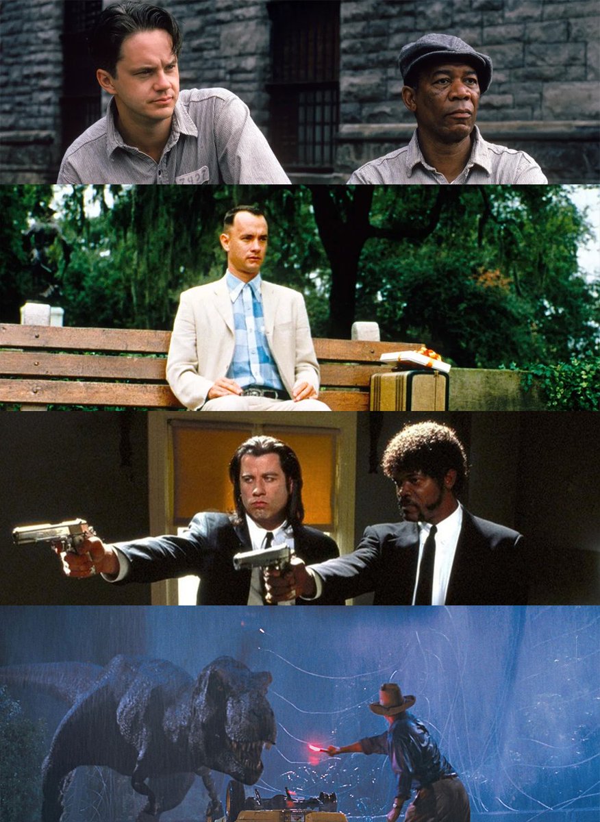 In October 1994, The Shawshank Redemption, Forrest Gump, Pulp Fiction, and Jurassic Park were all in theaters at the same time