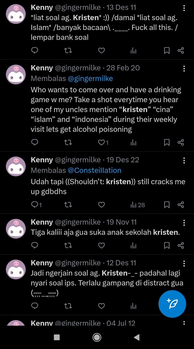 Klo ada akun yg ngarang cerita terlihat janggal, coba cek deh timelinenya. 😅