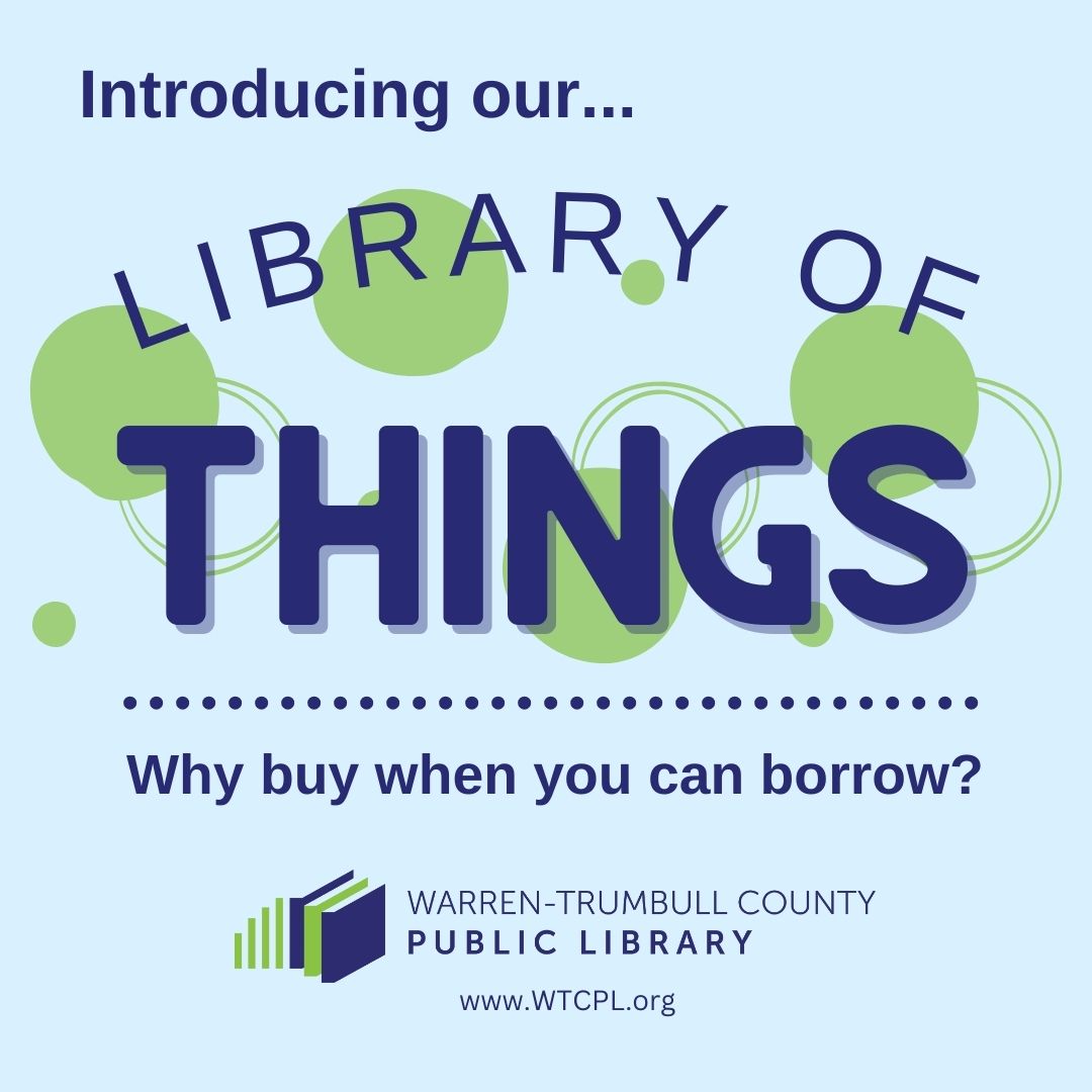 WTCPL's tweet image. We are excited to introduce our Library of Things, a non-traditional collection of tools, gadgets, and games that can be checked out from the #WTCPL! wtcpl.org/library-of-thi…